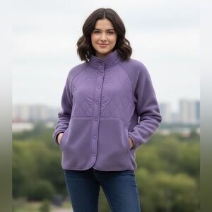 GapFit Women's Fleece Sherpa Purple Jacket NWT